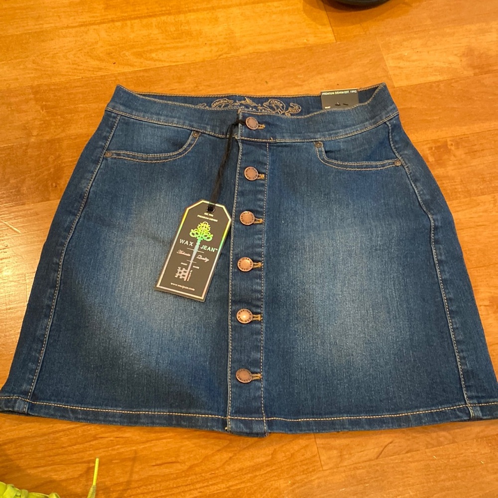 Wax Jean Denim Skirt